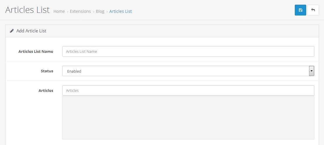 add new article list