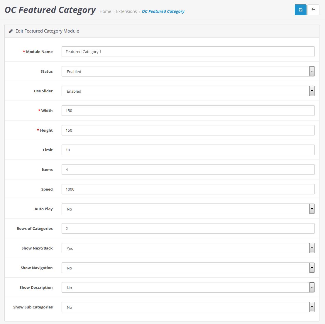 admin featured category