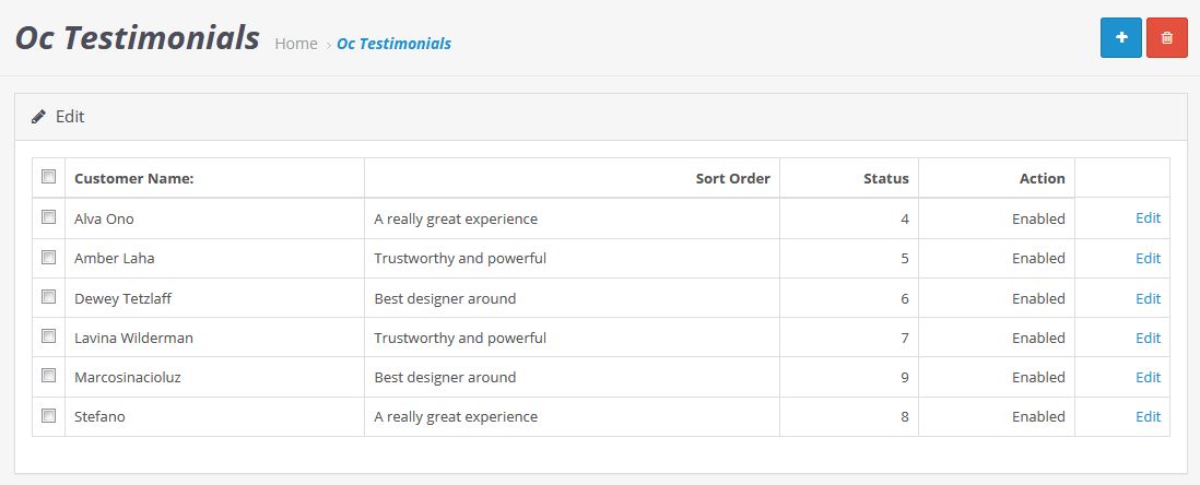 list testimonial