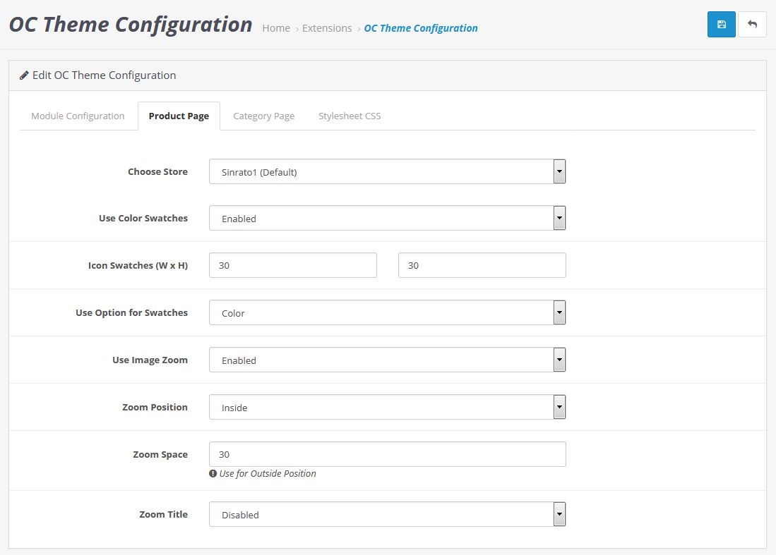 product page