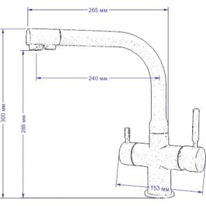 Смеситель Seaman SSL-5383-NM (Night matt - Черный мат.), латунь, Г-обр., подключ. фильтра