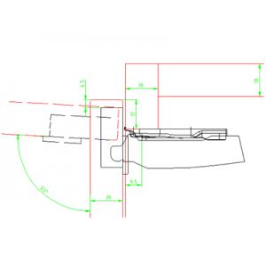 ПЕТЛЯ SENSYS 8631I, УГОЛ 95ГР, ЧАШКА TH52D35, НАКЛАДНАЯ НАВЕСКА(B12,5)