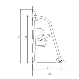 Плинтус для столешниц LB-37 3,0м 308 (Камешки)-338
