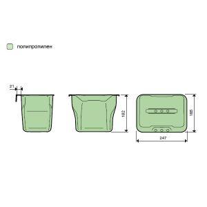 Контейнер (5л), пластик серый с зелёной крышкой