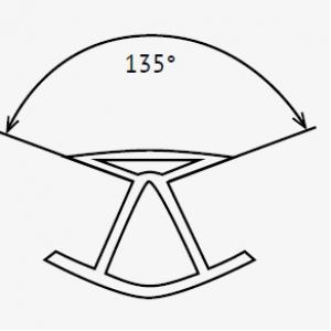 Угловое соединение 135 (5 бук) универсальное Н-150