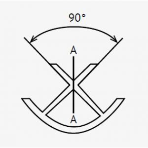 Угловое соединение 90 Н-100 (8 гладкий алюминий) универсальное