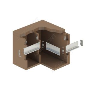 Профиль горизонтальный с одним закруглением L=4100мм, отд. алюминий анодиров