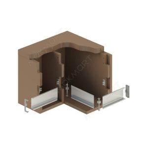 Профиль горизонтальный с двумя закруглениями L=4100мм, отделка черный шлифова