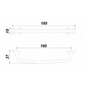 Ручка мебельная EDDA RS289BL.4/160 Матовый чёрный