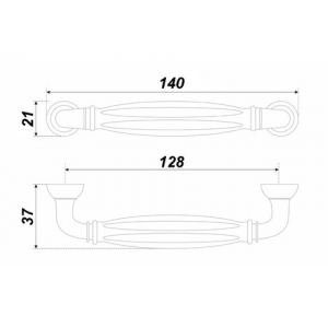 RS121AB.4/128/W (Ручка мебельная TIFFANY)