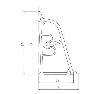 Плинтус LB37 387 (ассиметрия)- 3м - 476