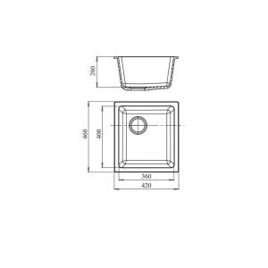 GF-3540 черный GRANFEST Мойка мрамор  350*400мм