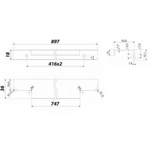 RT009SC.1/000/900/* (Ручка мебельная торцевая AL RAY)