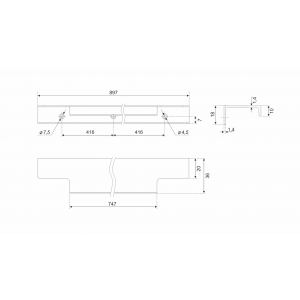 Мебельная ручка RAY  RT109SC.1/000/900  Сатиновый хром