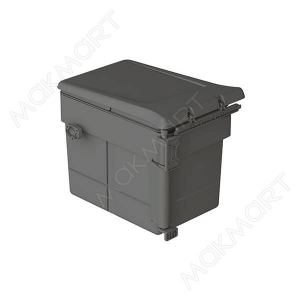 Ведро для мусора (15л), пластик темно-серый