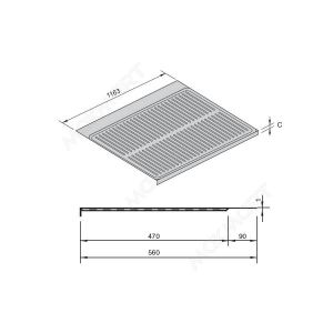 Поддон гигиенический в базу 1200/18, отделка под алюминий
