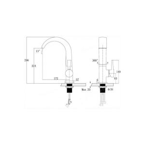 28235004 EW Смеситель для кухни Каскад  D-40mm (бежевый)