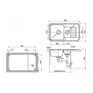 Elegant 60KF 1,5 чаши+крыло 773*475мм иней арт EW