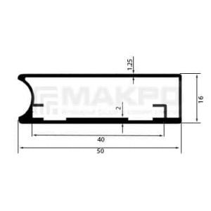 Профиль фасадный  013.00 серебро с выемкой