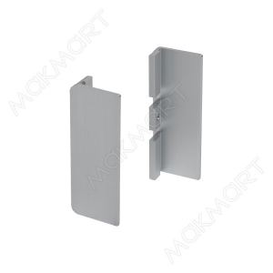 Комплект закрытых заглушек (2шт) для профиля 8007, отд. алюминий анодир.