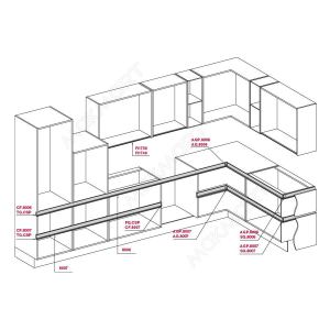 Комплект закрытых заглушек (2шт) для профиля 8007, отд. черный шлифов Комплект закрытых заглушек (2шт) для профиля 8007, отд. черный шлифов
