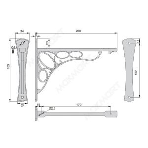 Менсолодержатель, отделка бронза античная, малый