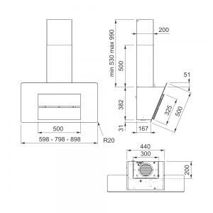 110.0437.300 Вытяжка FMA 605 BK FRK CHIMNEY