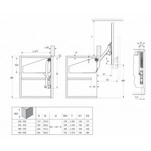 Механизм подъема ФРИИслайд серия P высота H345-420mm) вес 2,4-4,8кг