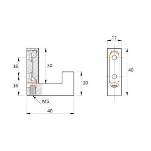 Крючок мебельный 591 однорожковый замак матовый черный C591Z.001BLZ