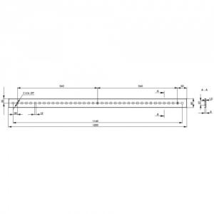Рейлинг перфорированный I.1200мм, отделка черный бархат (матовый) Рейлинг перфорированный I.1200мм, отделка черный бархат (матовый)