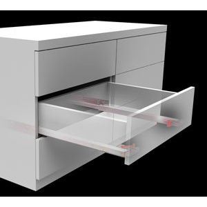 Направляющая SMART SLIDE полного выдвижения с доводчиком 450мм Направляющая SMART SLIDE полного выдвижения с доводчиком 450мм