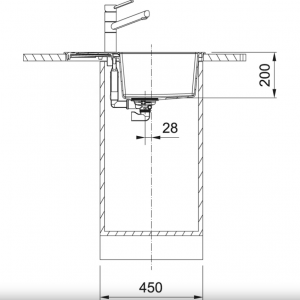FRANKE 143.0628.288 Мойка S2D 611-62 оникс, 620*435мм, прямоуг., Tectonite., врезн.