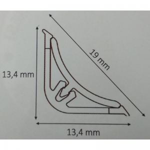 Плинтус для столешниц LB15 алюминий   3,0м 20-15-0-610