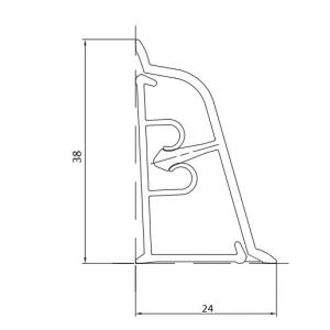 6135 Плинтус для столешниц  "Onyx srebrny"  3,0м LB-371-6135 KORNER - 483, 485, 490