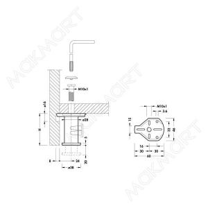Ножка опорная Н60, накладная