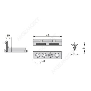 Клипса для ножки под цоколь ДСП (с усиками)