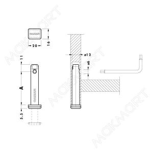 Ножка опорная врезная Н.100 для 16ДСП Ножка опорная врезная Н.100 для 16ДСП