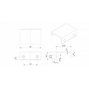 RT109BL.1/32 (Ручка мебельная торцевая AL RAY mini)