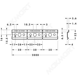Профиль для навески полок оцинкованный, L.2000 мм