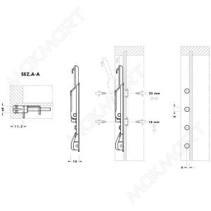 Подвеска полок скрытая с фиксатором, левая