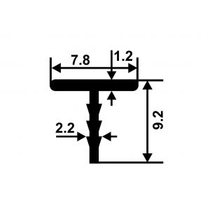 Профиль Т-образный делитель 8мм черный матовый