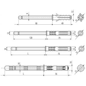 Скрытый полкодержатель 14x120