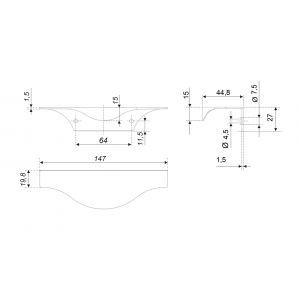 Мебельная ручка ERA RT108SST.1/64/150 Нержавеющая сталь