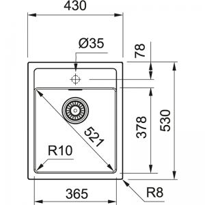 114.0489.179 Мойка SID 610-40 3.5" белый вентиль