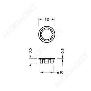 Заглушка d.10мм для подвески арт.818, коричневая Заглушка d.10мм для подвески арт.818, коричневая