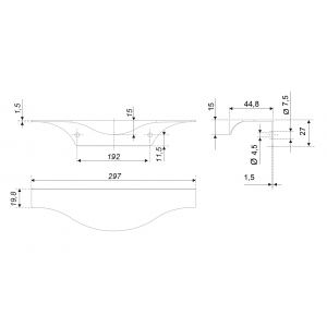 Мебельная ручка ERA RT108SST.1/192/300 Нержавеющая сталь