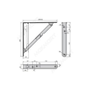 Менсолодержатель складной, L=200мм, отделка коричневый, комплект 2 штуки