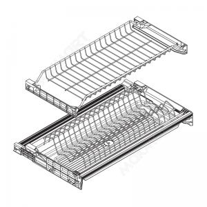 Сушка 2-уровневая в базу 600/16, с рамкой цвеи орион серый