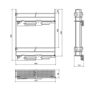 Механизм в базу 150 мм, глубина 500 мм, мягкий ход, покрытие хром Механизм в базу 150 мм, глубина 500 мм, мягкий ход, покрытие хром
