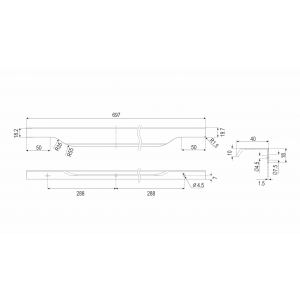 Мебельная ручка TERA  RT111SC.1/576/700  Сатиновый хром